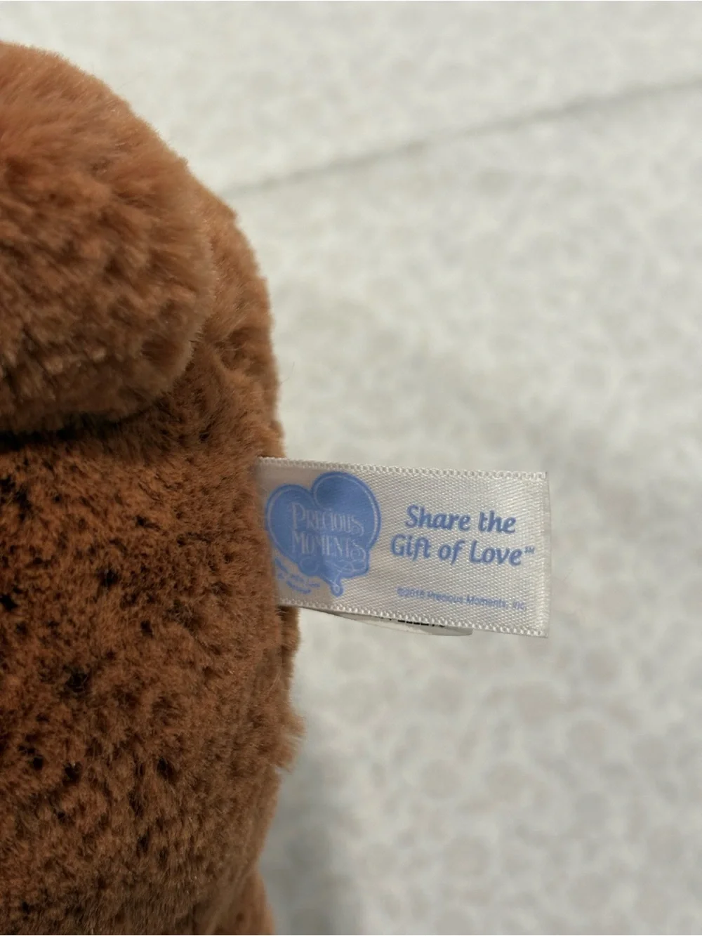 Aurora Precious Moments Brown Plush Teddy Bear Blue Eyes w/ Hang Tag 7 in